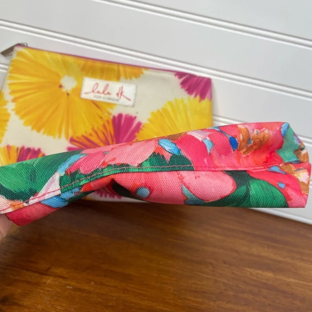 Lulu Dk Clinique Floral Printed Cosmetic Set of 2 Bags GUC